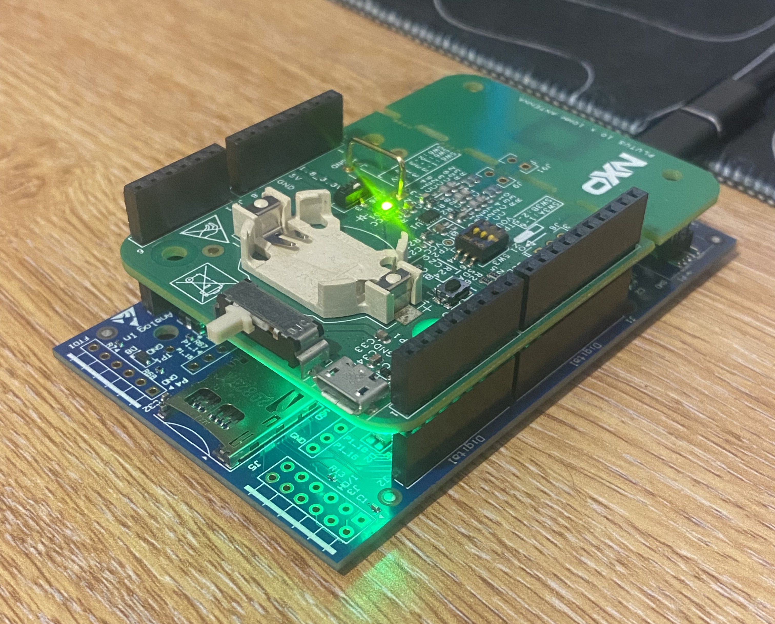 NXP Plutus evaluation board with SLRC610 NFC reader